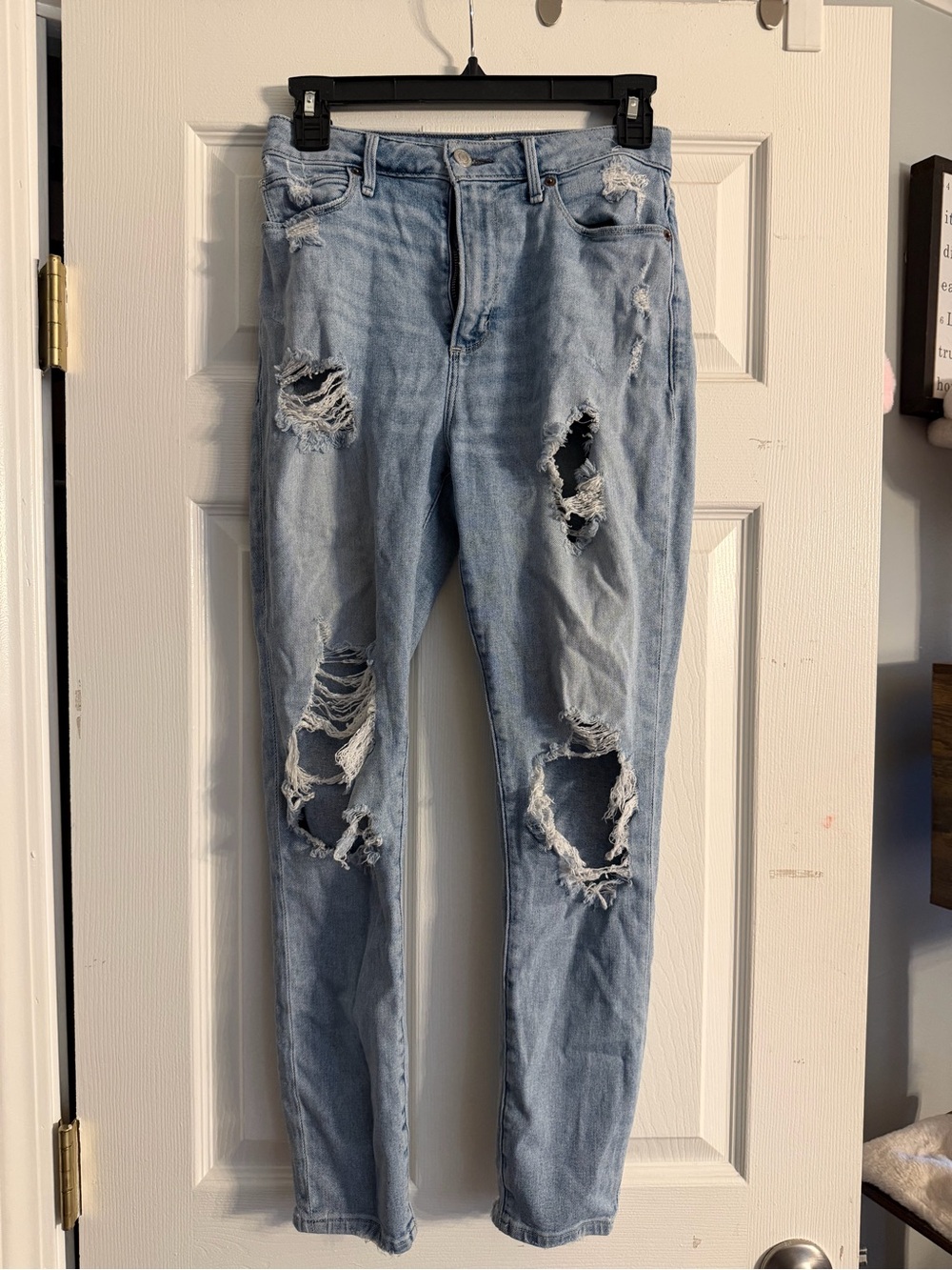 Abercrombie & Fitch Light Blue Ripped Skinny Jeans